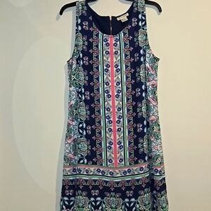 Artisan NY blue pink white green floral paisley dress. Size 10.